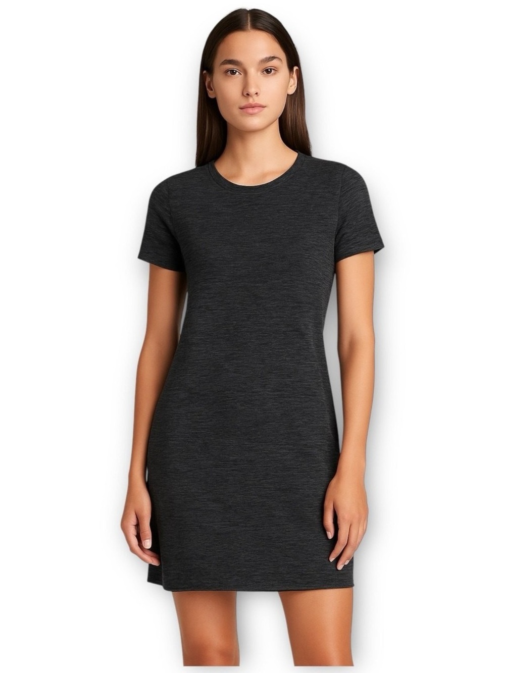 Uniqlo Minimalist Black Midi Dress | Quiet Luxury Clean Girl Office Chic